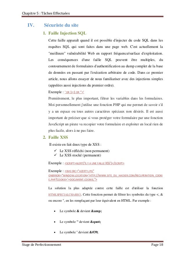Rapport de stage de perfectionnement  Mahmoudi Mohamed Amine
