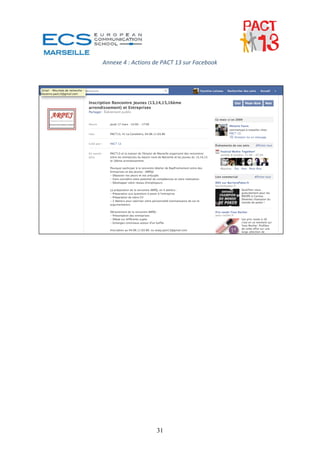 Annexe 4 : Actions de PACT 13 sur Facebook  

                      




                                                




                    31
 
