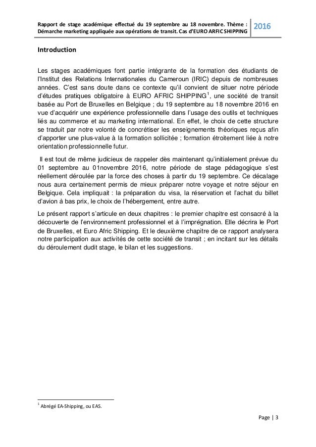 Rapport Stage Professionnel