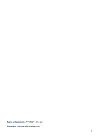 2
Tutrice professionnelle : Anne-Sophie Desangin
Enseignante référente : Maryline Peyrefitte
 