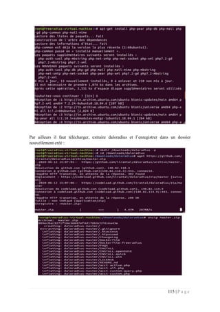 115 | P a g e
Par ailleurs il faut télécharger, extraire daloradius et l’enregistrer dans un dossier
nouvellement créé :
 
