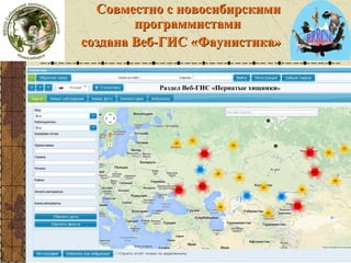 Совместно с новосибирскими
программистами
создана Веб-ГИС «Фаунистика»
Веб-ГИС

Раздел Веб-ГИС «Пернатые хищники»

 