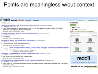 Points are meaningless w/out context