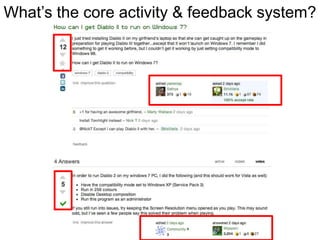 What’s the core activity & feedback system?