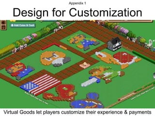 Appendix 1Design for CustomizationVirtual Goods let players customize their experience & payments