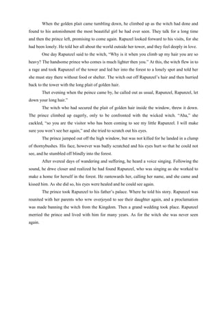 Cerita Dongeng Narrative Text Rapunzel Dalam Bahasa Inggris