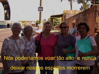Nós poderíamos voar tão alto  e nunca deixar nossos espíritos morrerem  