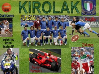 KIROLAK Ziklismoa Rugby Ferrari Formula 1 Futbola Valentino  Rossi Moto GP Saskibaloia 