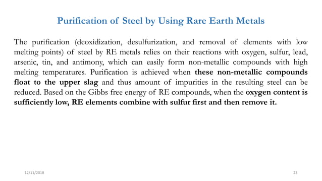 Rare earth elements and their properties and their applications in ...
