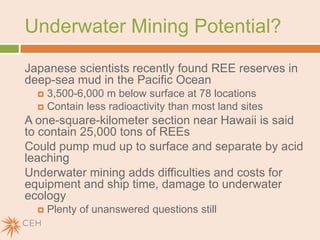 Environmental Impacts of Production: Strip MiningAlters soil composition and can eliminate soil microorganisms