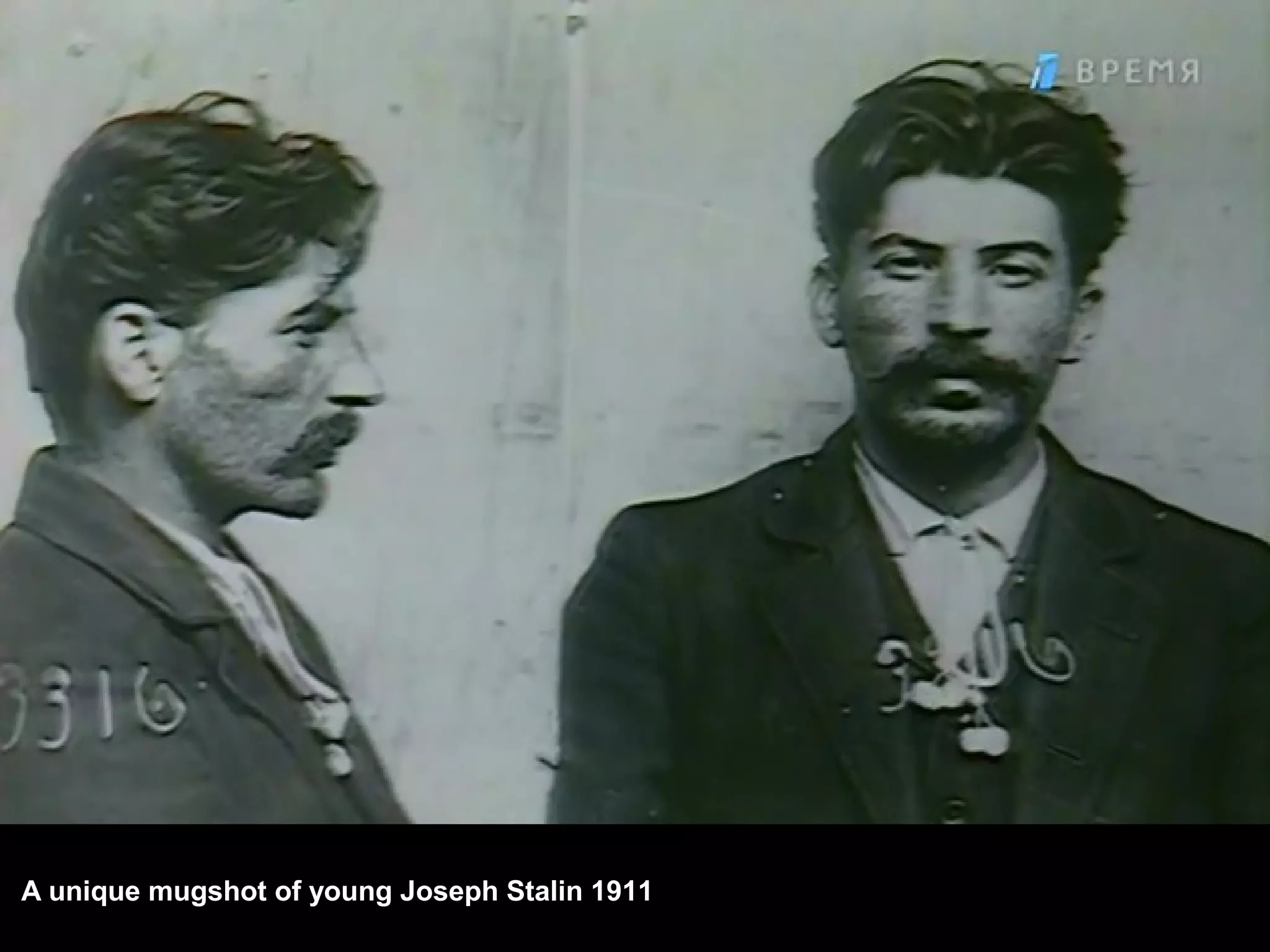 A unique mugshot of young Joseph Stalin 1911
 
