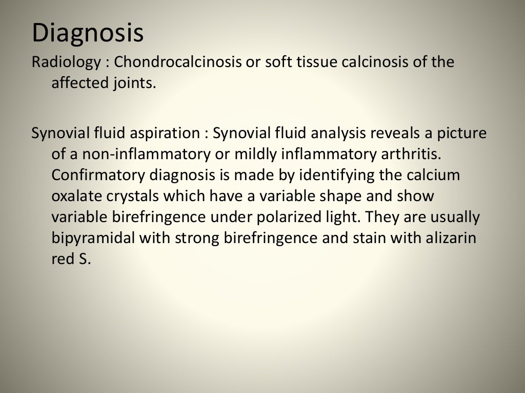Rarer forms of crystal arthropathies