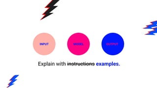 INPUT MODEL OUTPUT
Explain with instructions examples.
 