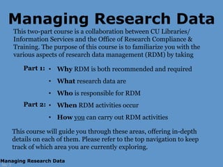 Research Data Management: Part 2, Practices | PDF