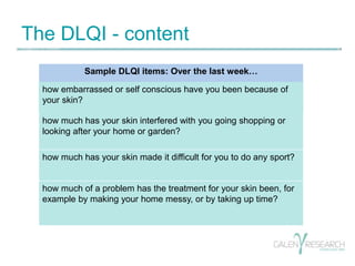 Dlqi R Questions Rasch analysis of the Dermatology Life Quality Questionnaire (DLQI) | PPTX