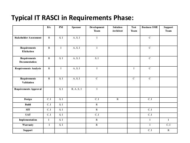 making architect model (it) in Rasci management project