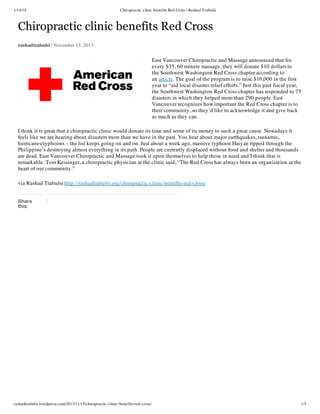 Chiropractic clinic benefits Red Cross