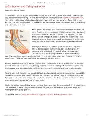 Ankle Injuries and Chiropractic Care