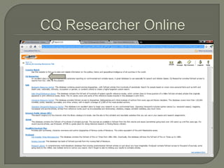 Opposing Viewpoints Topic pageScrolling to the bottom of the page will bring up a list of internet website links to more publications that can help