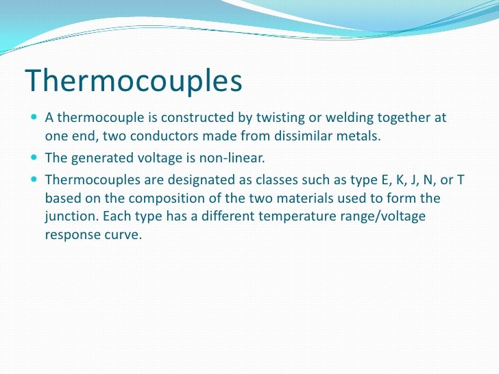 composition n of type thermocouple Sensor Temperature Thermocouple RTD and