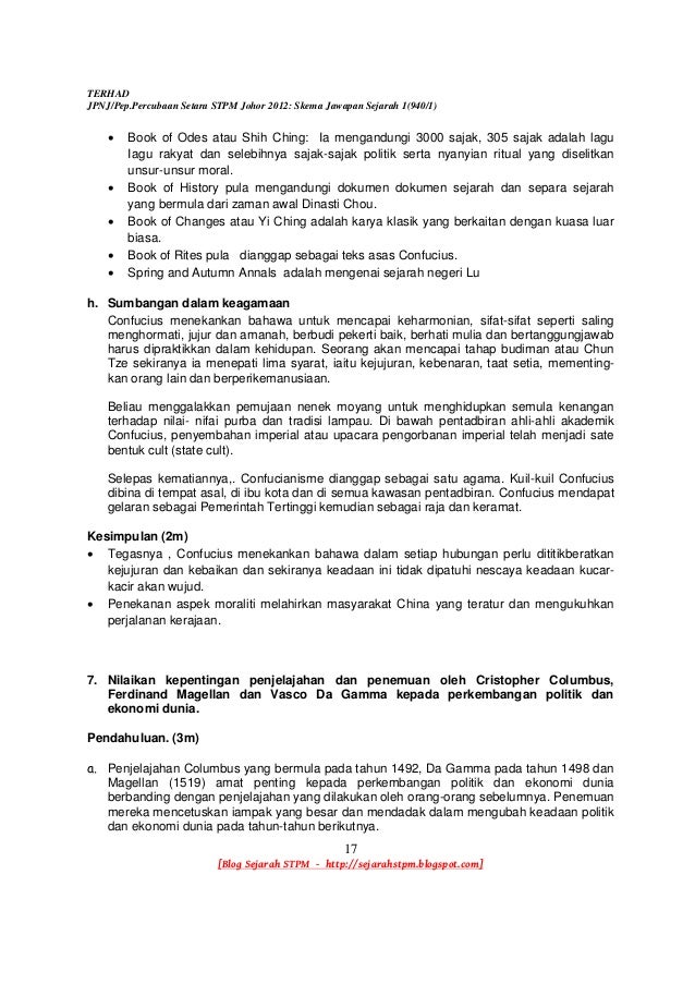 Rashman skema jawapan sejarah 1 johor 2012