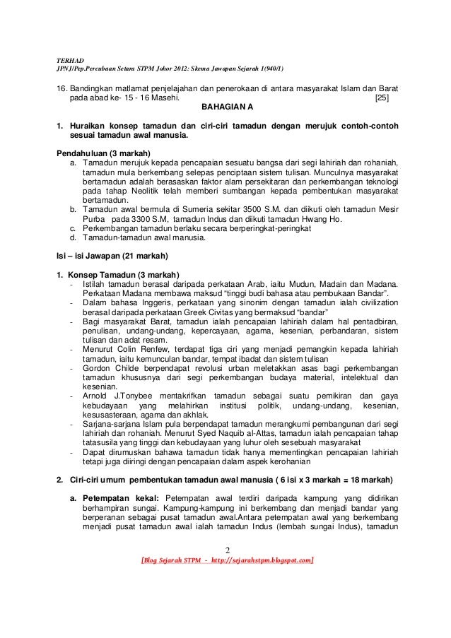 Rashman Skema Jawapan Sejarah 1 Johor 2012