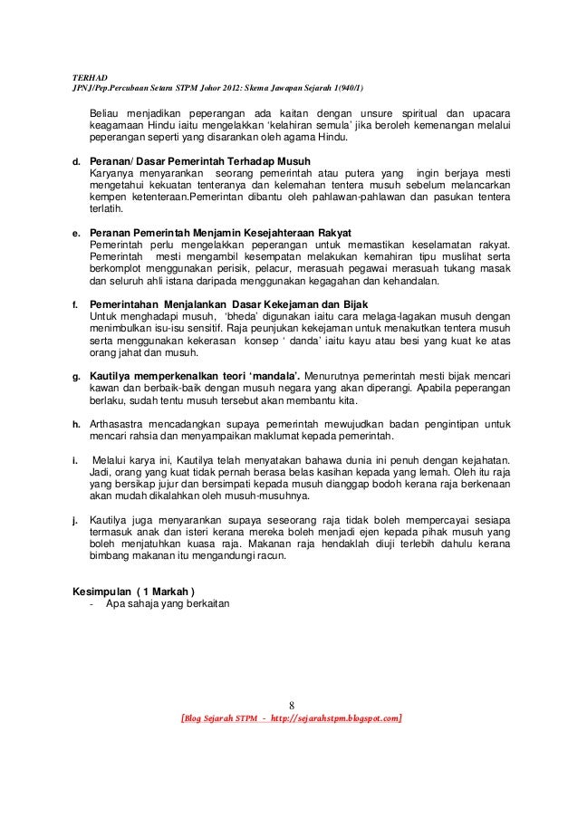 Rashman skema jawapan sejarah 1 johor 2012