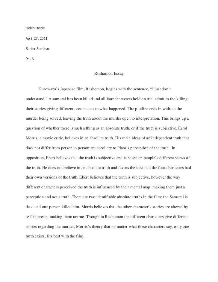 Rashomon essay