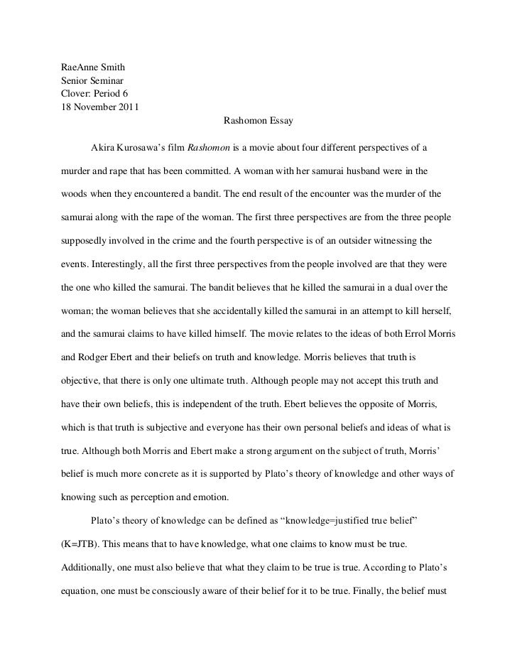 Rashomon essay
