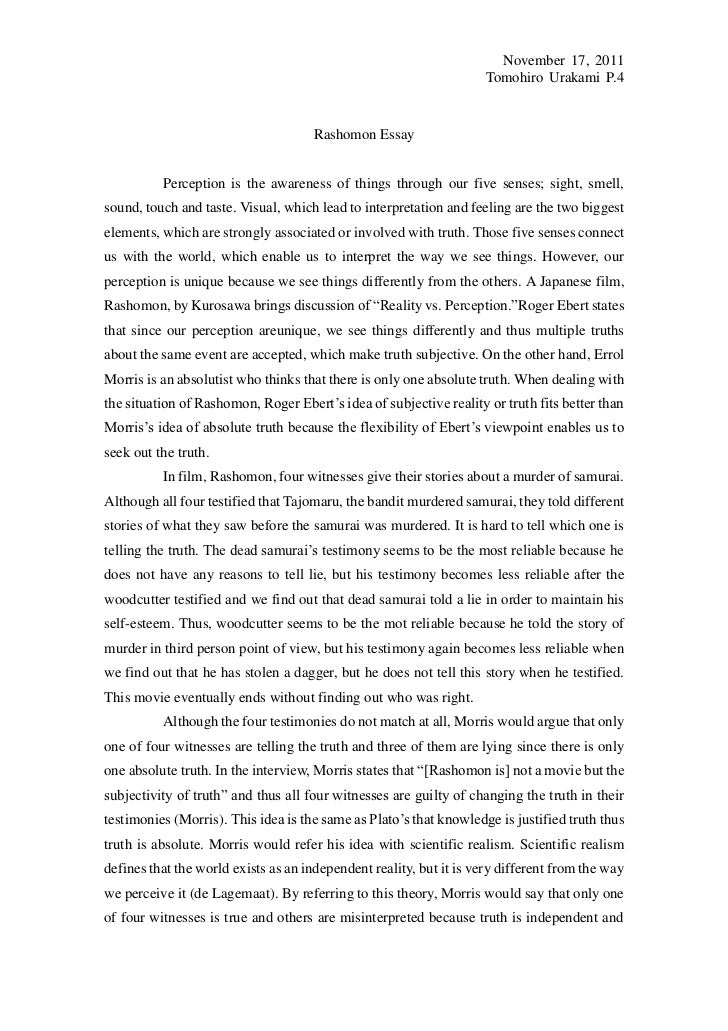 Rashomon film essay image