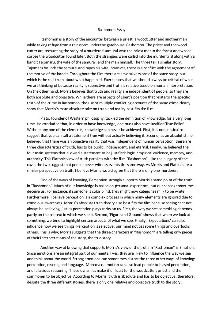 Essays story rashomon image