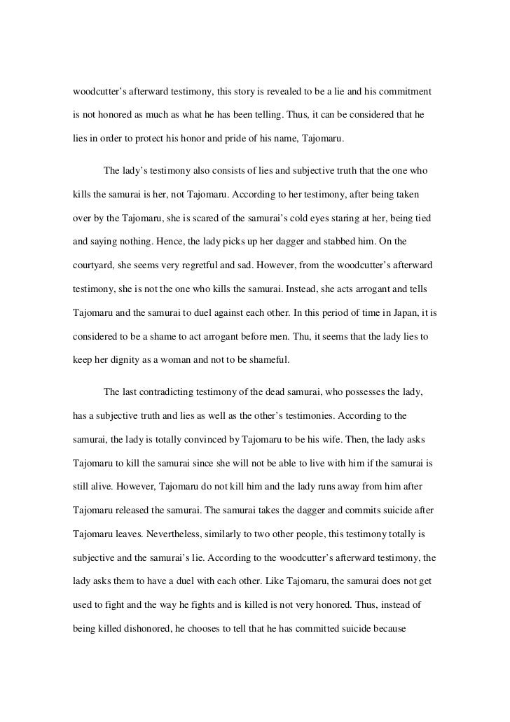 Rashomon analysis essay picture