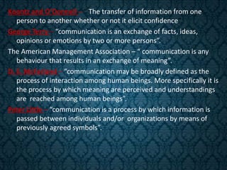 Communication: An Overview