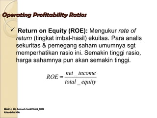Rasio rasio keuangan | PPT