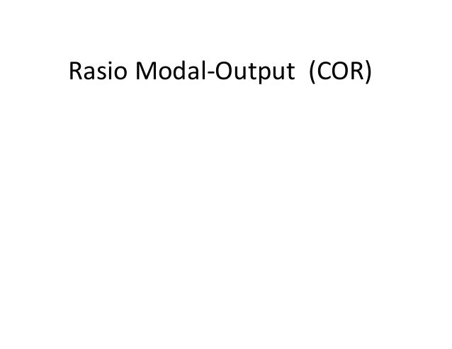 Rasio modal output (cor), materi ekonomi makro Rasio modal output (cor), materi ekonomi makro