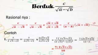 Rasionalkan bentuk akar | PPT
