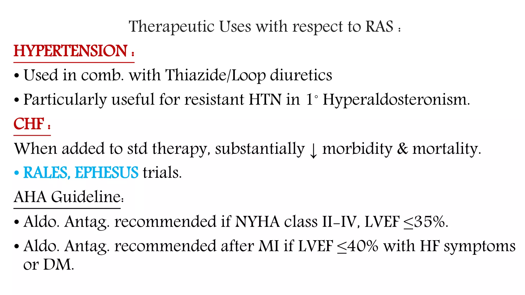 Renin Angiotensin Aldosterone System and its applications | PPTX