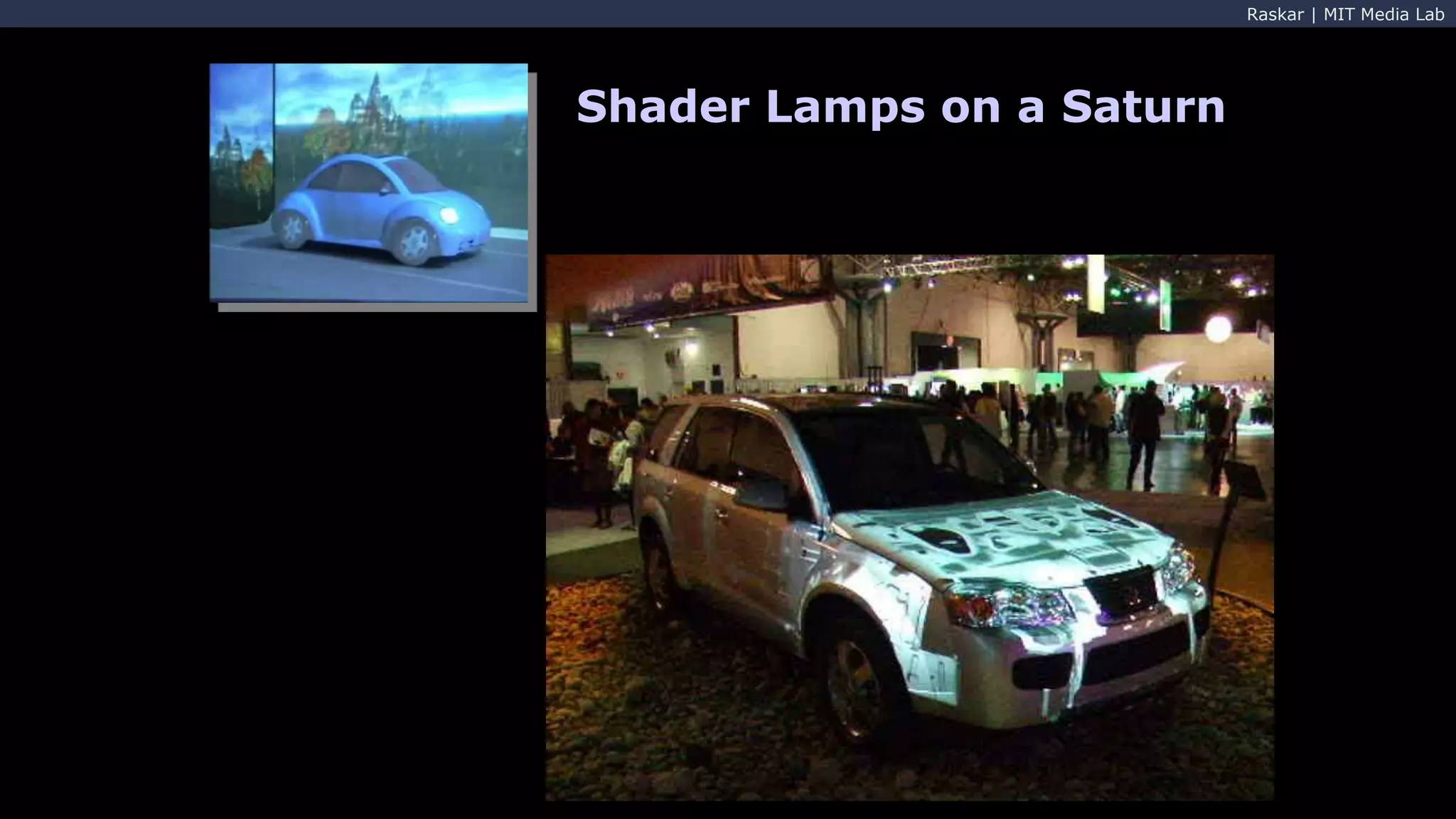 Raskar | MIT Media Lab
Shader Lamps on a Saturn
 