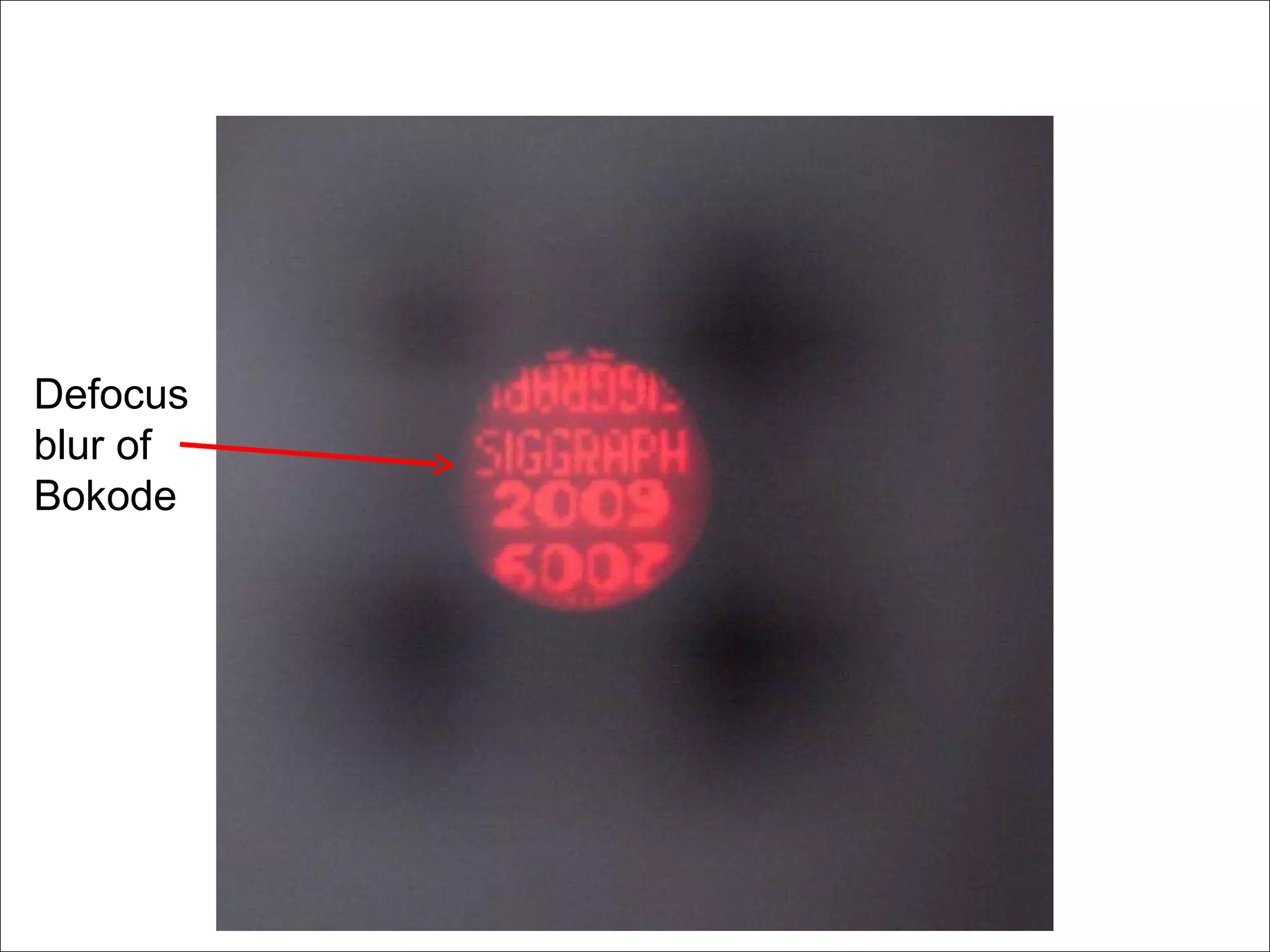 Defocus blur of Bokode 