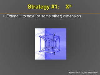 Strategy #1:  X d Extend it to next (or some other) dimension 
