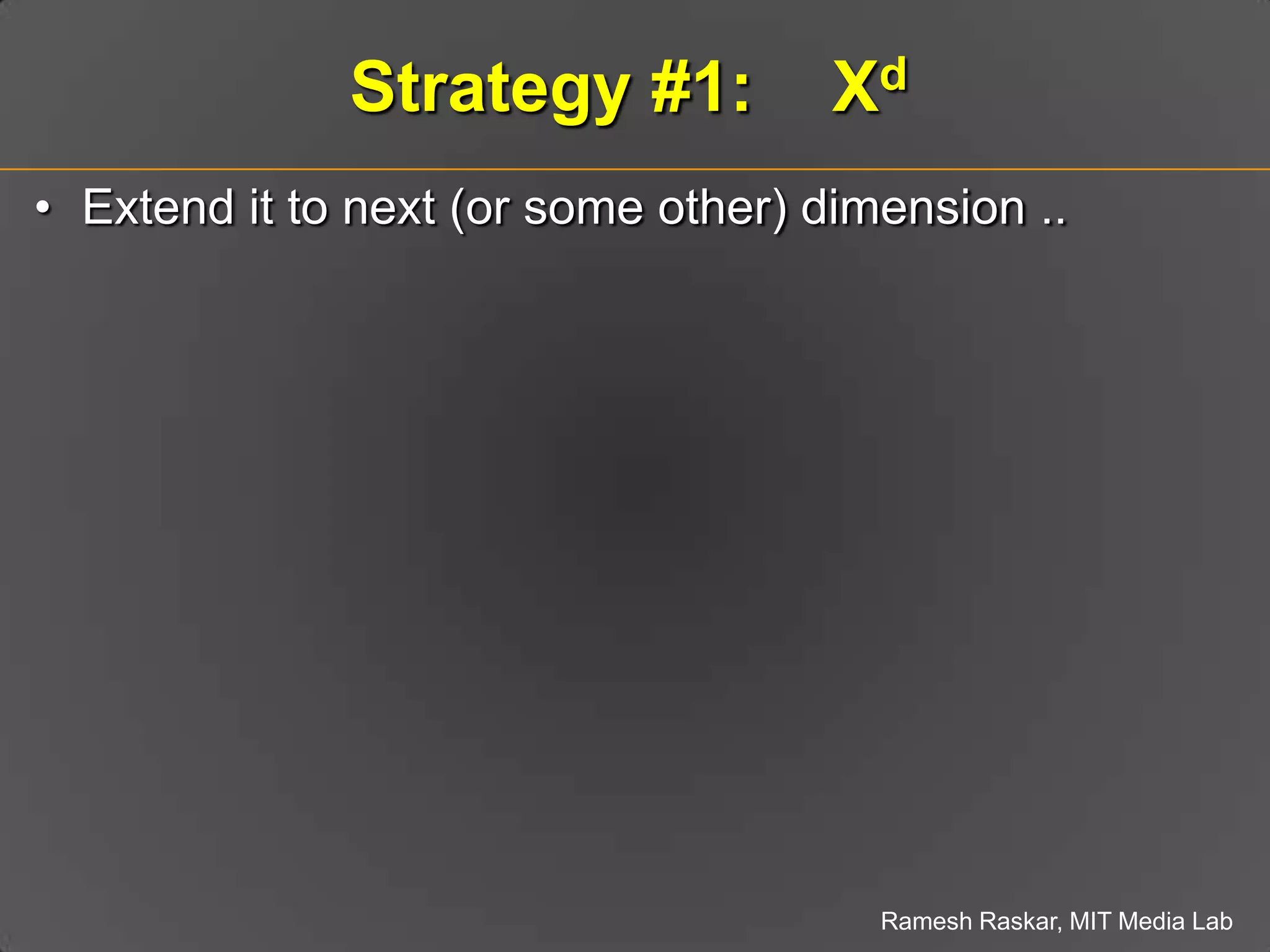 Strategy #1:    XdExtend it to next (or some other) dimension ..