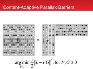 = Content-Adaptive Parallax Barriers ` 