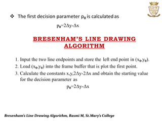 BRESENHAM’S LINE DRAWING ALGORITHM | PPTX