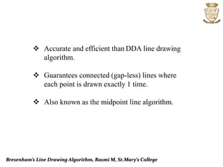 BRESENHAM’S LINE DRAWING ALGORITHM | PPTX