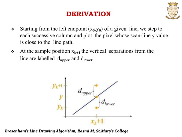 BRESENHAM’S LINE DRAWING ALGORITHM | PPTX