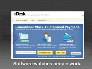 Software watches people work.
 
