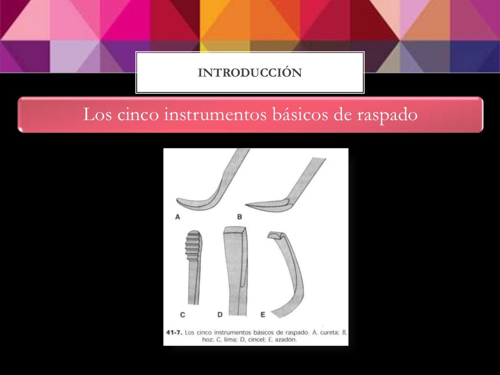 Raspado, alisado, curetaje e intrumentos en periodoncia.