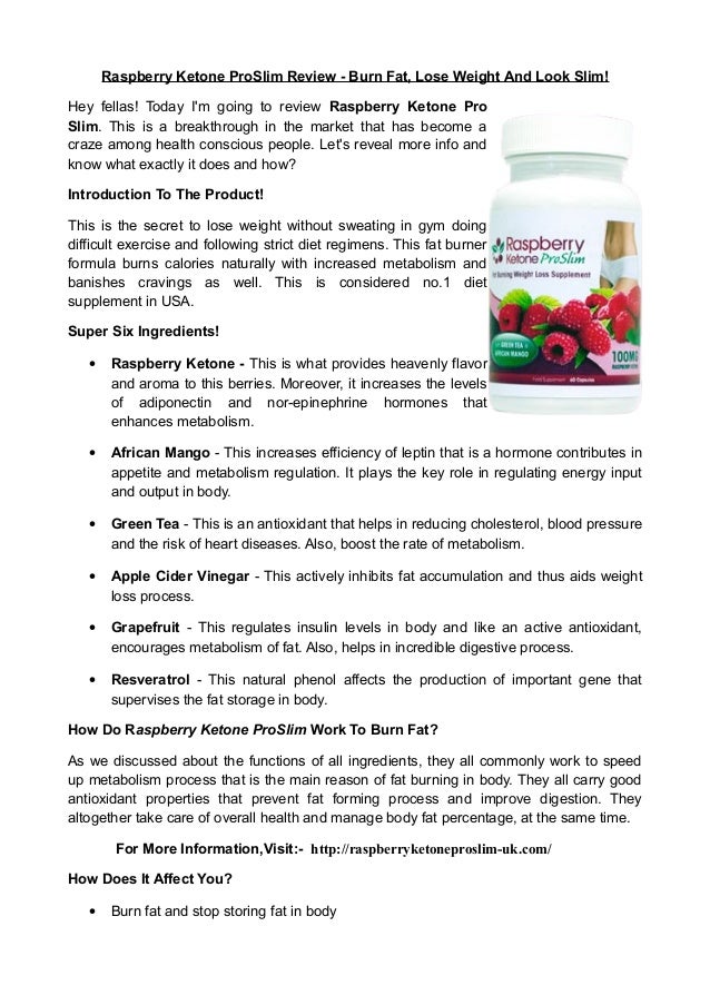 Raspberry ketone pro slim review burn fat, lose weight and Look Slim