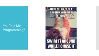 YouTold Me
Programming?
 