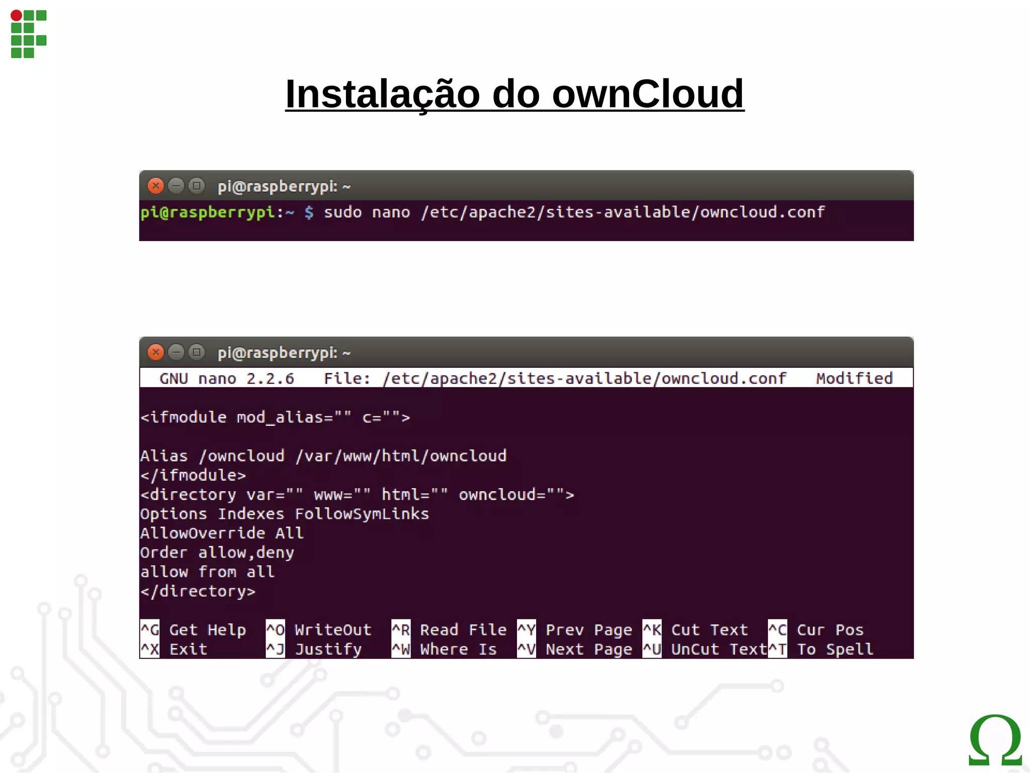 Instalação do ownCloud
 